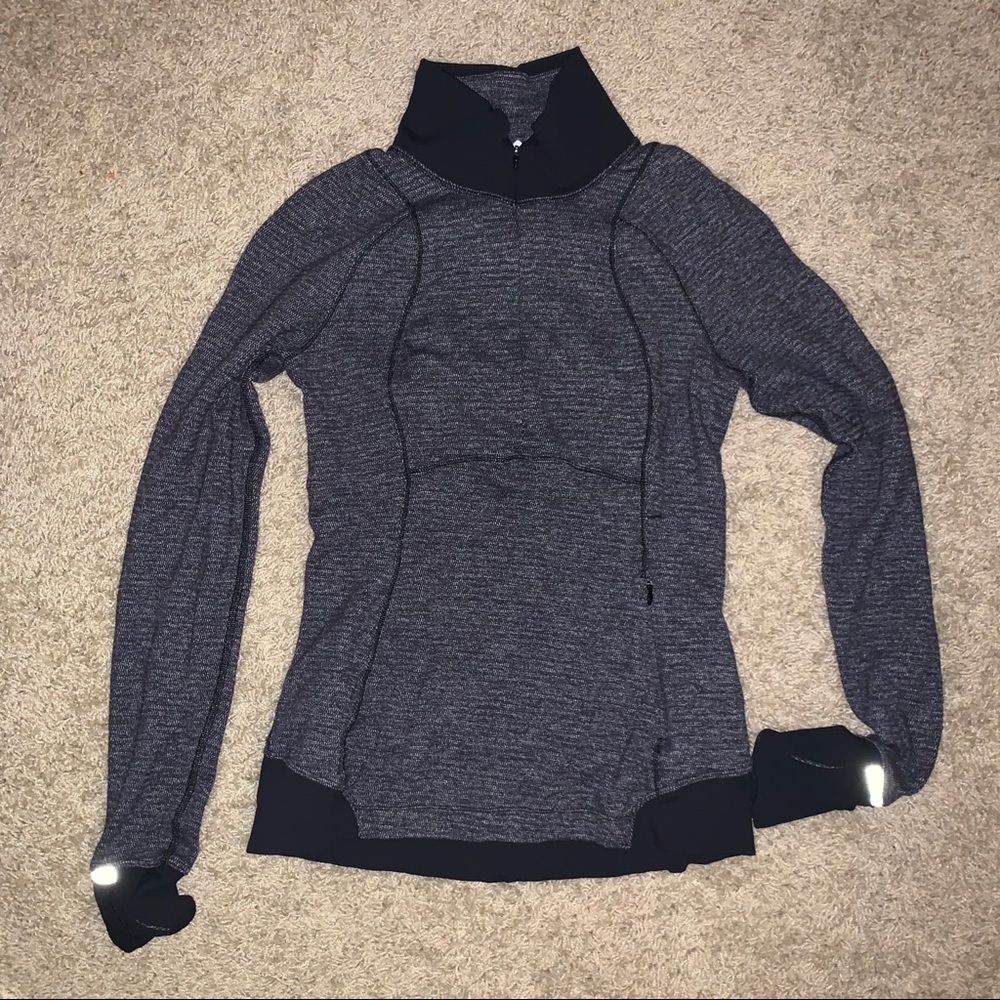 Women's Long Sleeve Half-Zip Pullover Jacket - Charcoal